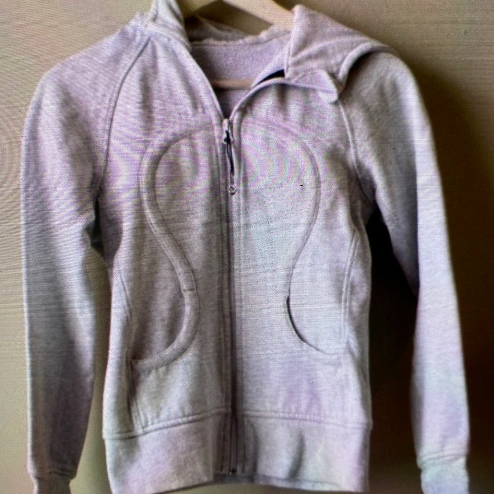 lululemon scuba hoddie light grey sizes 4
